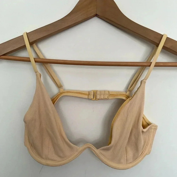 Garage Ribbed Underwire Bikini Top - Beige size medium - Picture 2 of 5